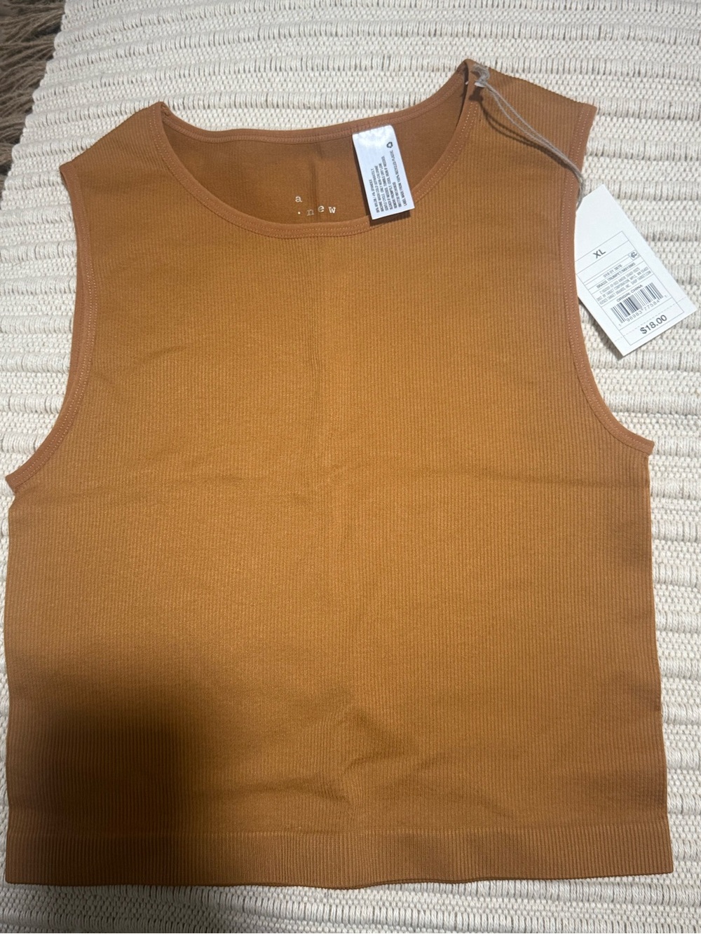 a new day Sleeveless Ribbed Tank Top - Camel Brown